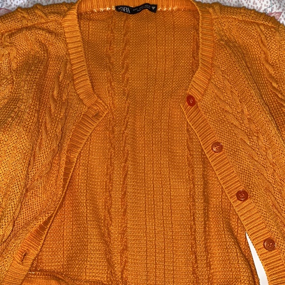 zara orange cable knight cardigan - Picture 3 of 3